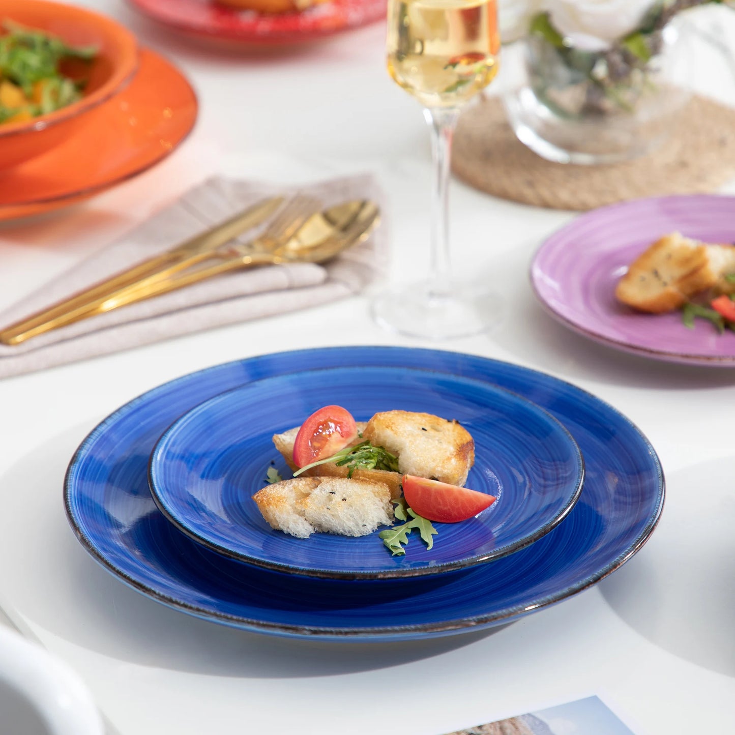 Vancasso Bonita Mixed Color 18 and 36 Piece Earthenware Dinnerware Sets