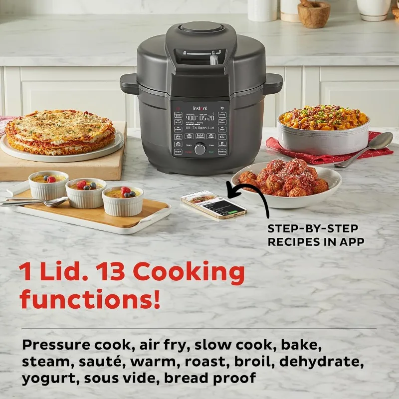 Instant Pot Duo Crisp Ultimate Lid 13-in-1 6.5 Qt Air Fryer and Pressure Cooker with WiFi