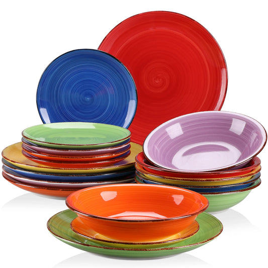 Vancasso Bonita Mixed Color 18 and 36 Piece Earthenware Dinnerware Sets