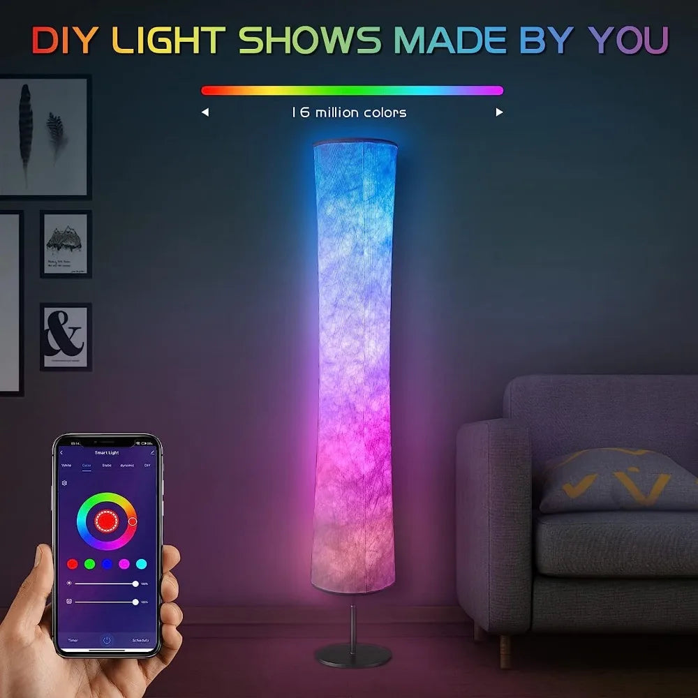 LED RGB Color Changing Smart Fabric Floor Lamp
