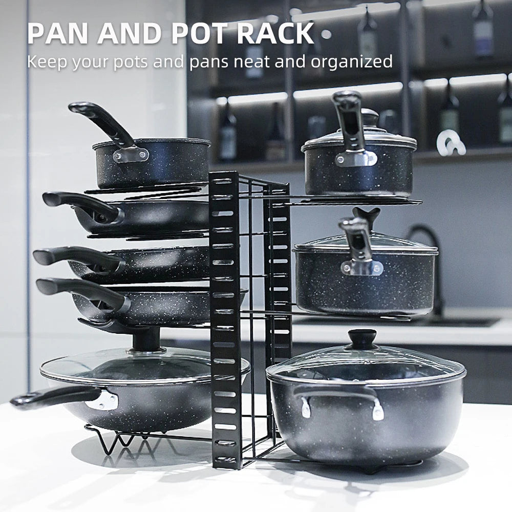 8 Tier Metal Pot and Pan Rack Organizer