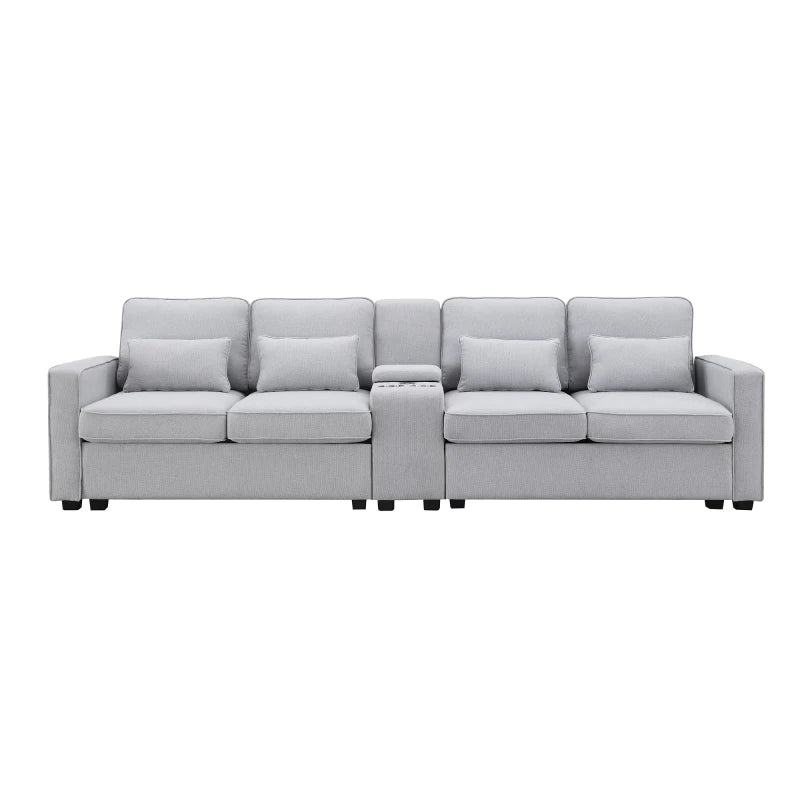 Sofa with Coffee Table and 2 Cupholders