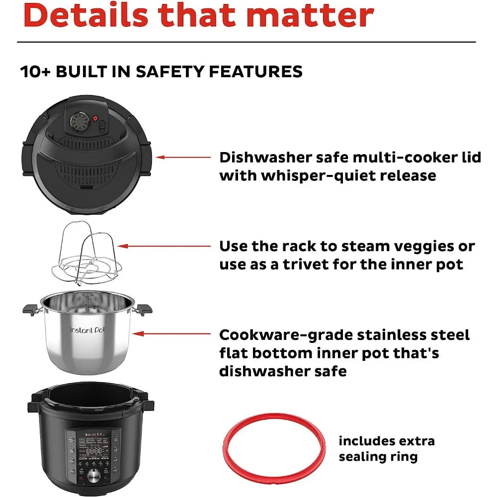 8 QT 10-in-1 Pressure Cooker and More