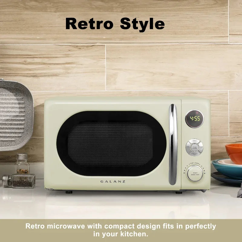 0.7 cu ft 700 Watt Retro Countertop Microwave Oven