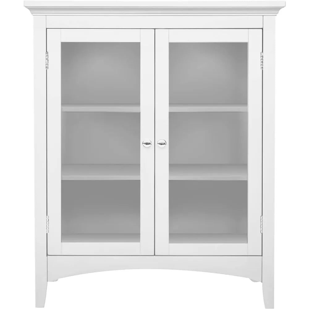 2 Door Freestanding Wooden Floor Cabinet With Adjustable Shelves