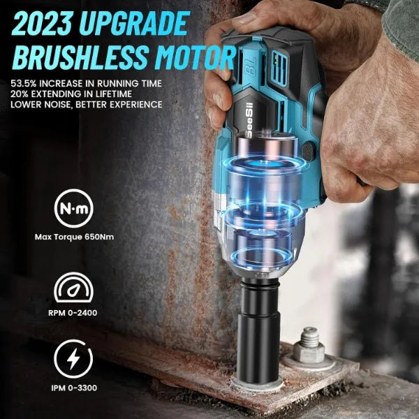 Cordless Brushless Power Impact Wrench 1/2 inch