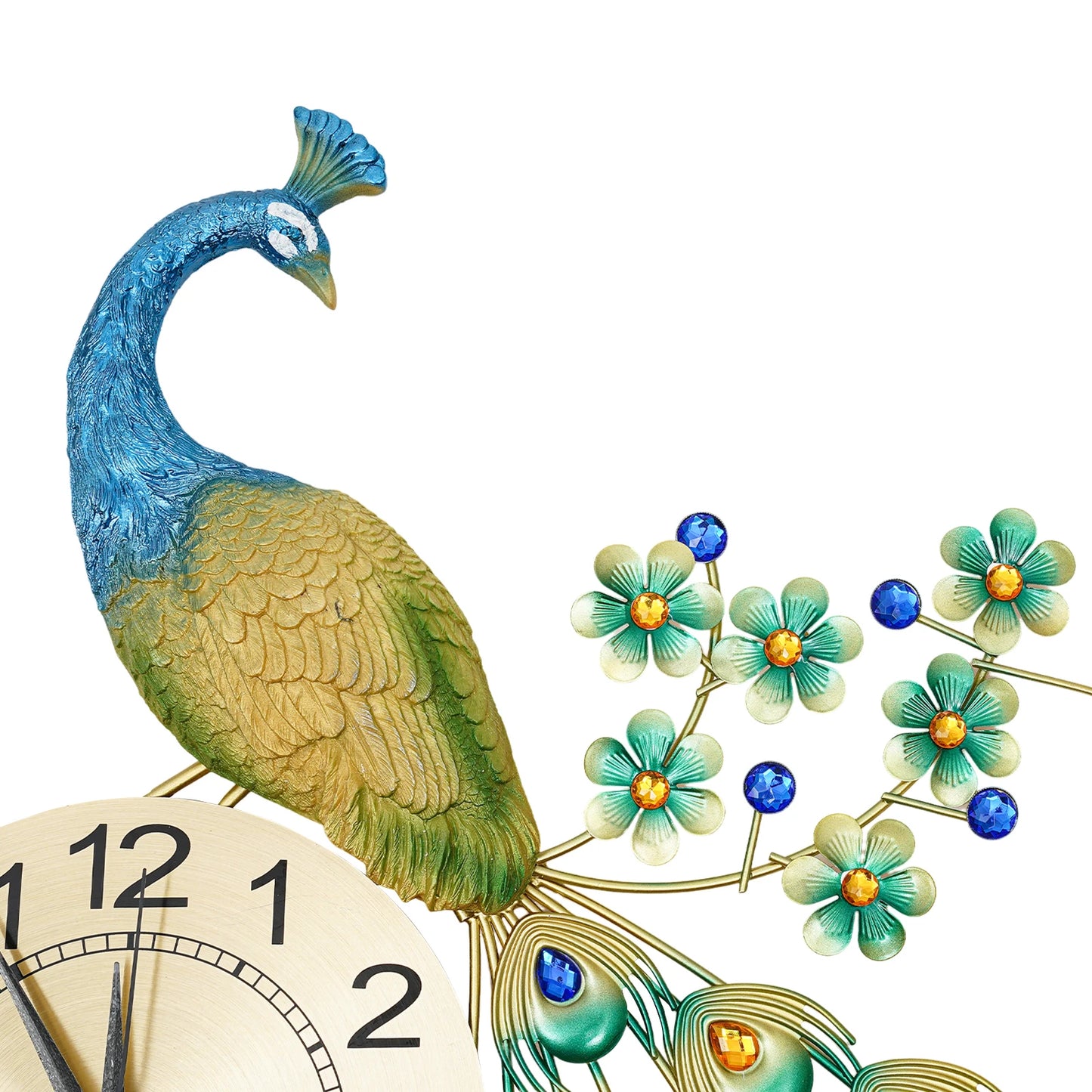 3D Metal Peacock Wall Clock