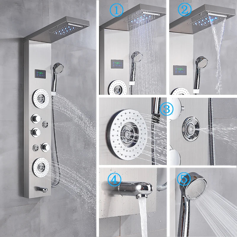 LED Lighted Bathroom Shower Panel Systems Supplier 3N