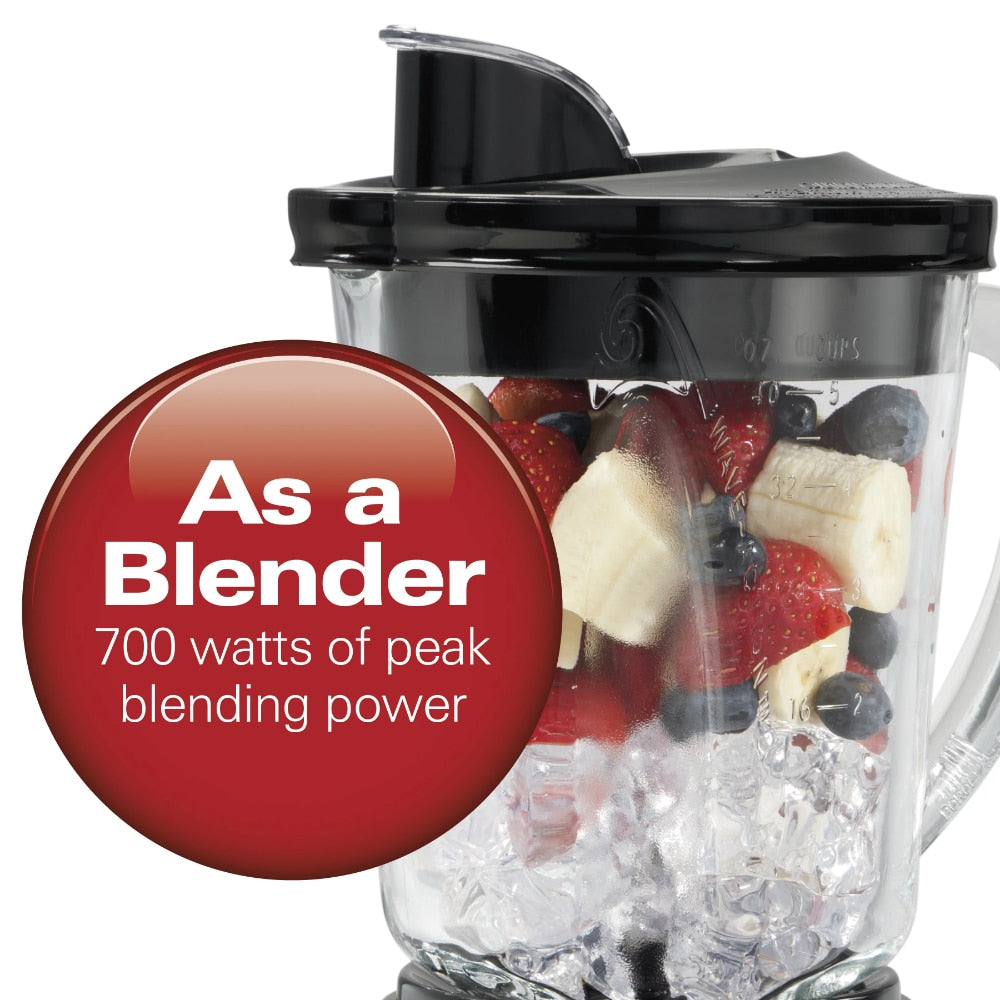 Hamilton Beach 12 Function Blender and Chopper with Mess-free 40oz Glass Jar