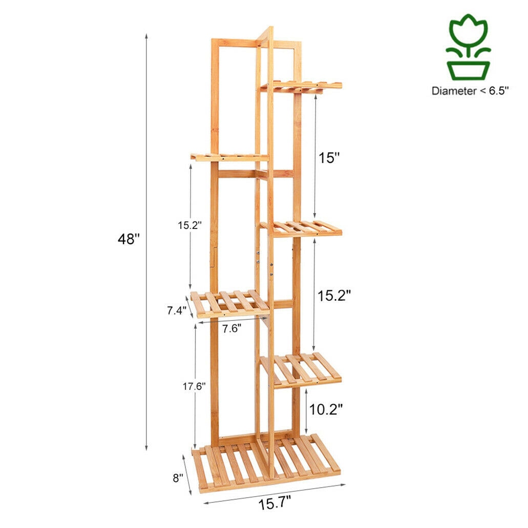 Bamboo 5 / 6 Tier Plant Stand