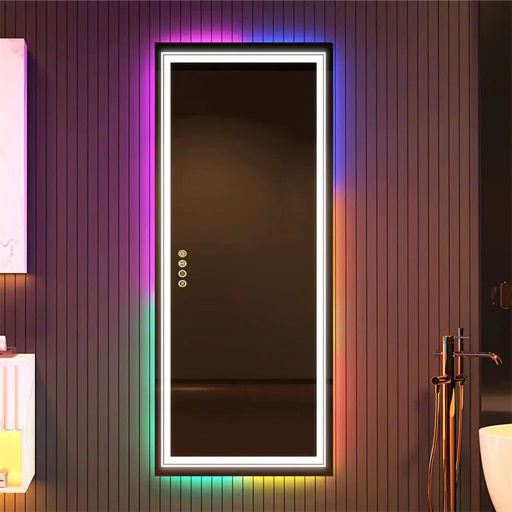 RGB Wall Mirror Dimmable Defogging with Touch Switch