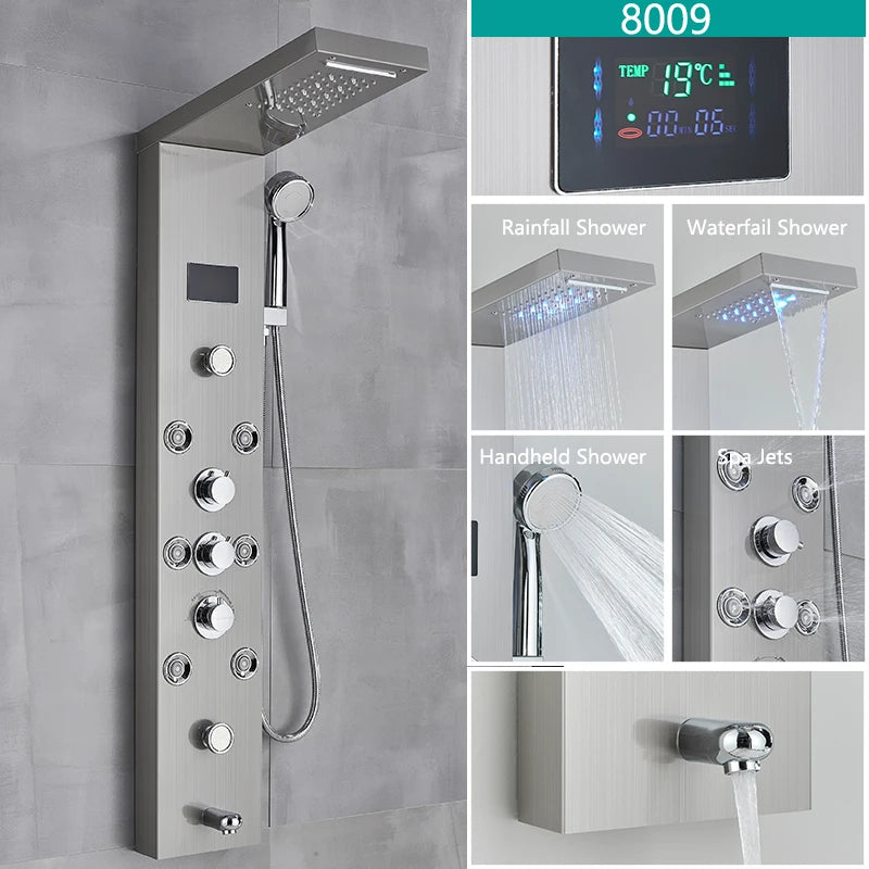 LED Lighted Bathroom Shower Panel Systems Supplier 1W
