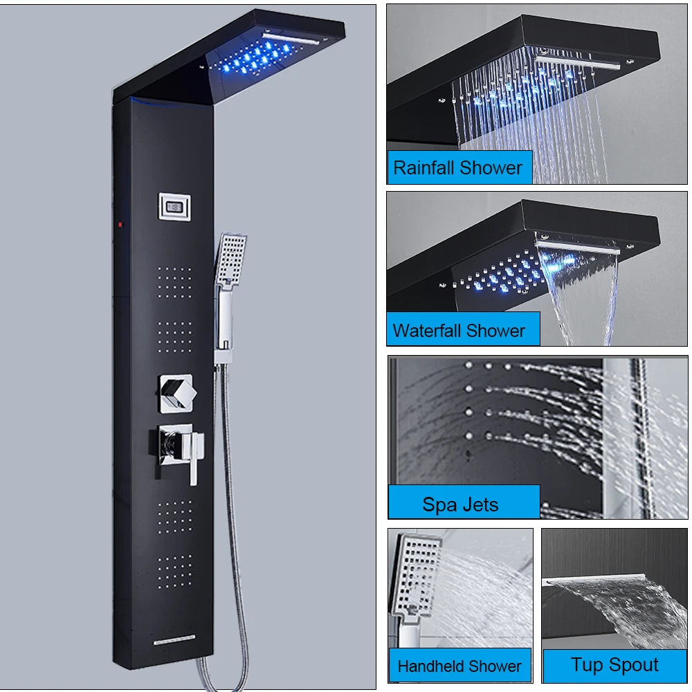 LED Lighted Bathroom Shower Panel Systems Supplier 5O