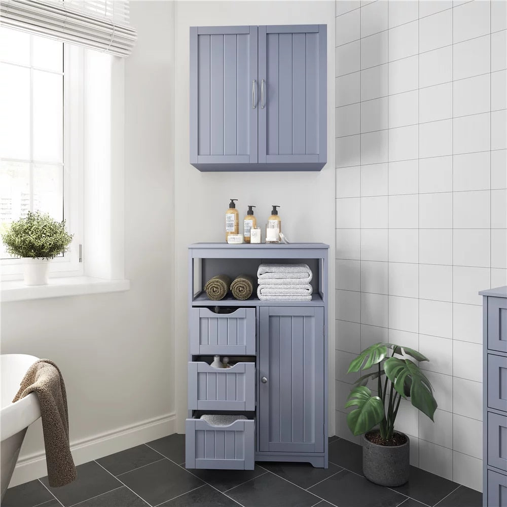 Wood Floor Storage Cabinet for Bathroom