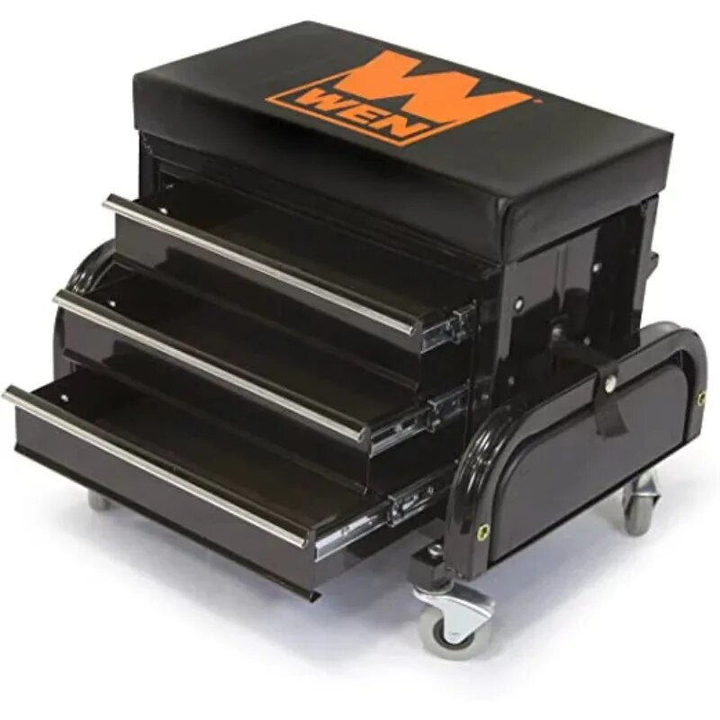 350-Pound Capacity Garage Glider Rolling Tool Chest Seat