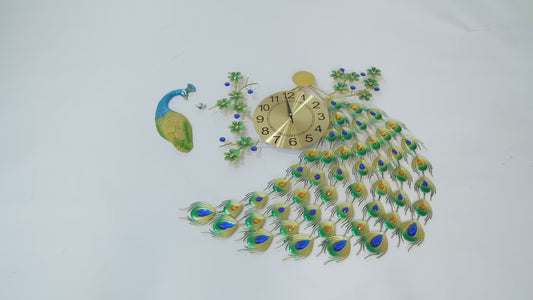 3D Metal Peacock Wall Clock