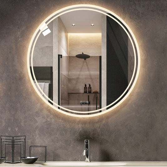 Circular LED Bathroom Mirror with Anti-Fog