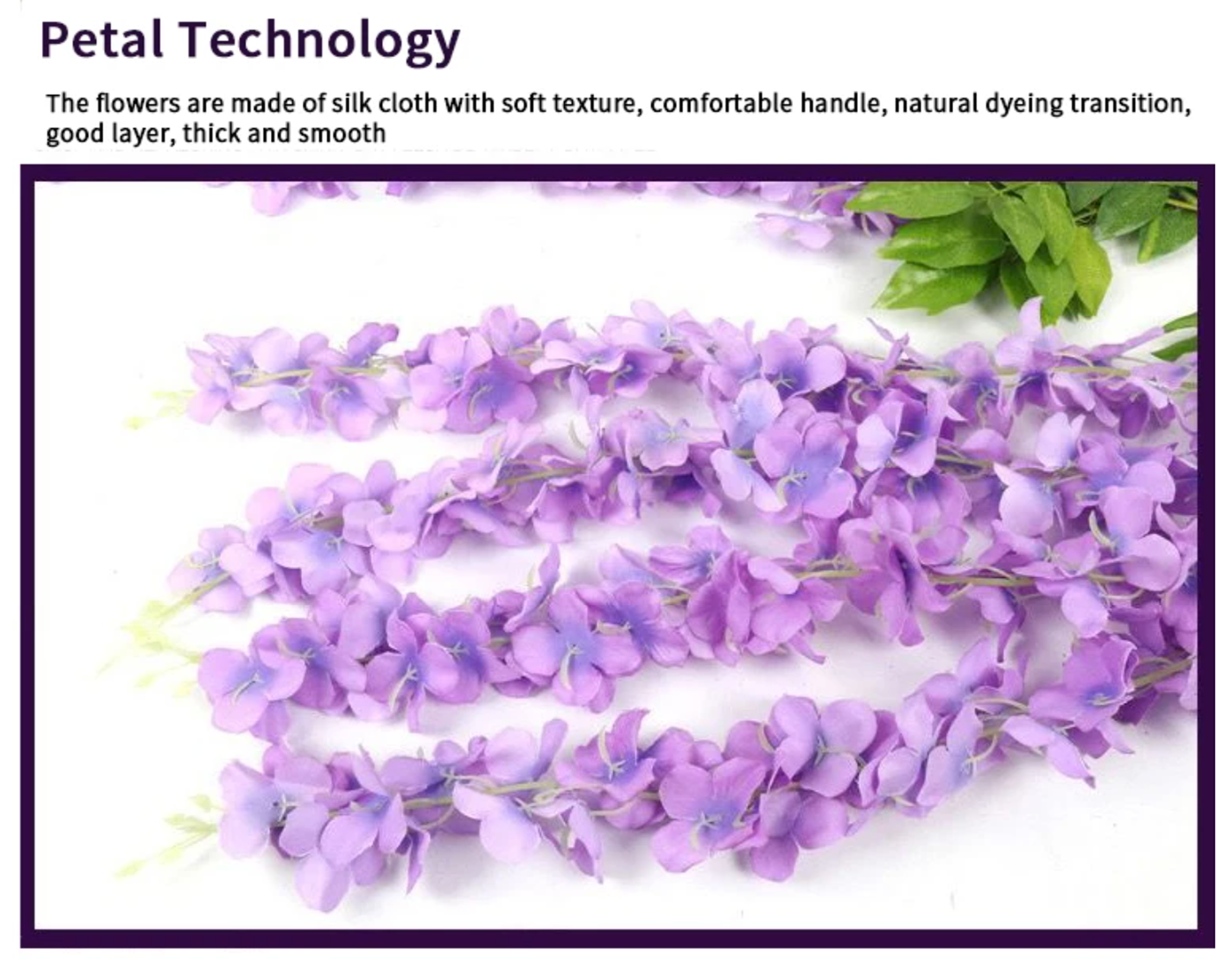 Artificial Wisteria Flower 12 Piece Bunch