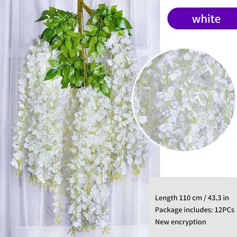 Artificial Wisteria Flower 12 Piece Bunch