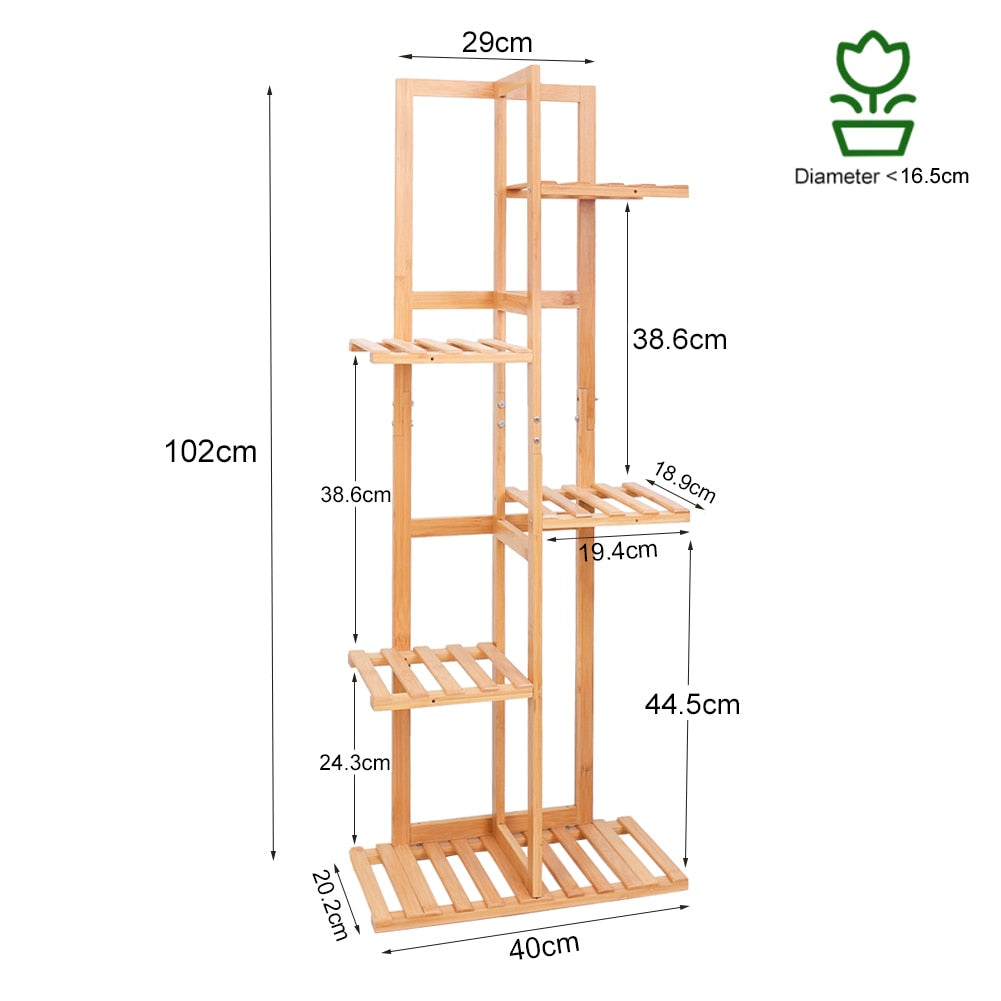 Bamboo 5 / 6 Tier Plant Stand