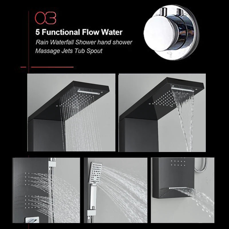 LED Lighted Bathroom Shower Panel Systems Supplier 5O