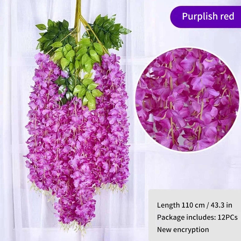 Artificial Wisteria Flower 12 Piece Bunch