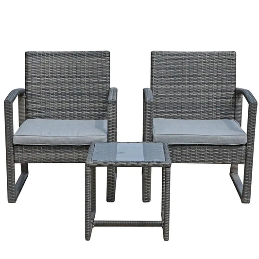 3 Piece Outdoor Patio Rattan Furniture Set