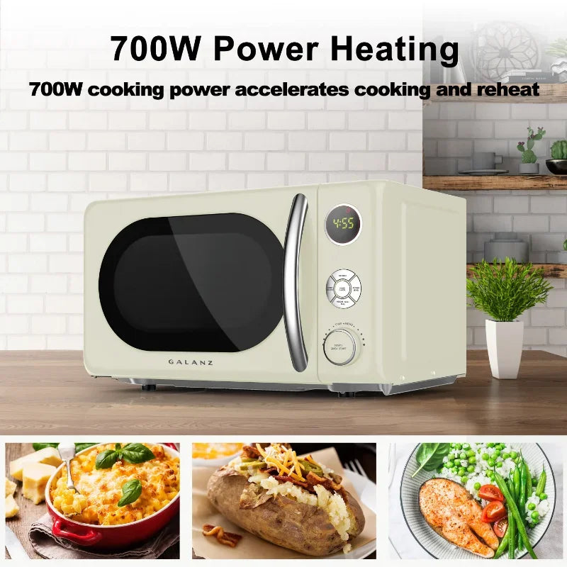 0.7 cu ft 700 Watt Retro Countertop Microwave Oven