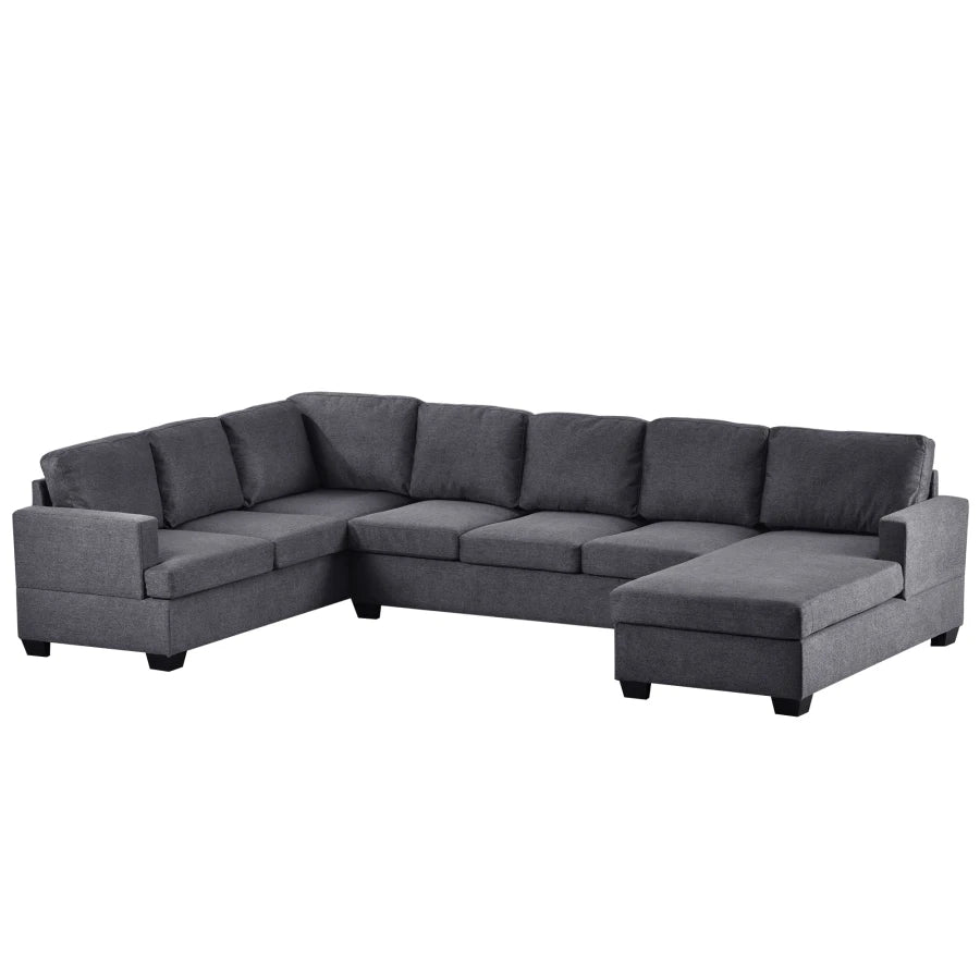 U-Shaped Sectional Sofa with Extra Wide Chaise Lounge