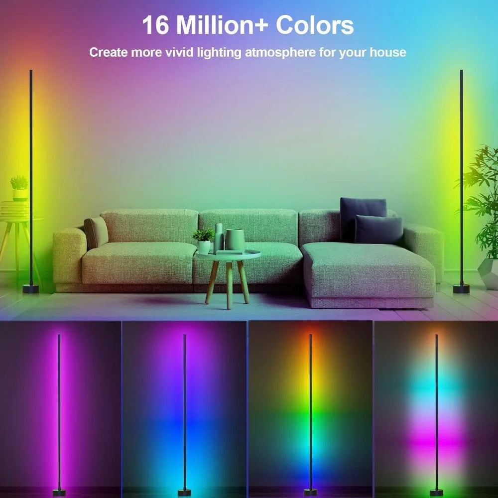 Smart RGB LED Corner Floor Lamp 2 Pack