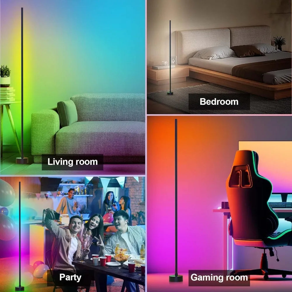 Smart RGB LED Corner Floor Lamp 2 Pack