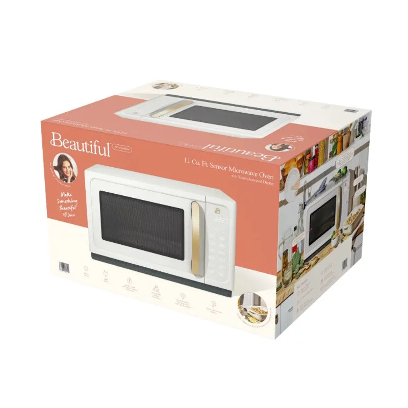 1.1 Cu ft 1000 Watt, Sensor Microwave Oven, White Icing by Drew Barrymore  microwave ovens