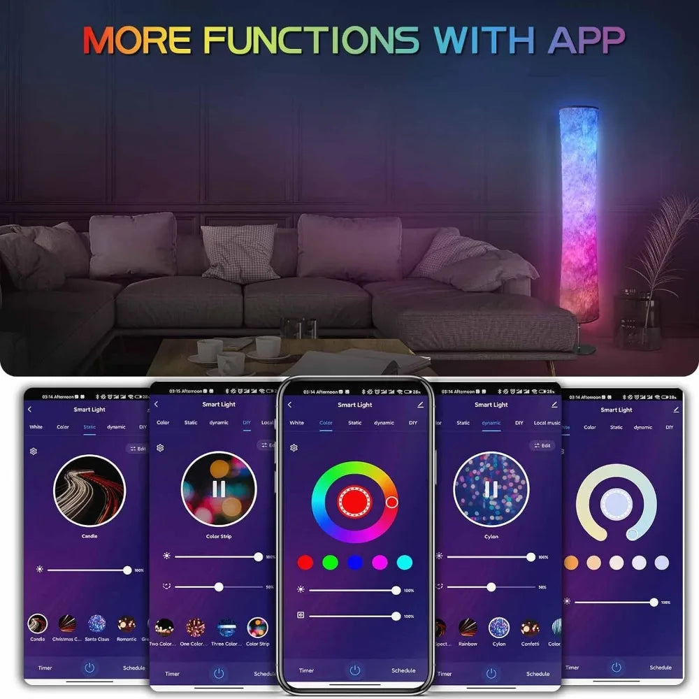 LED RGB Color Changing Smart Fabric Floor Lamp